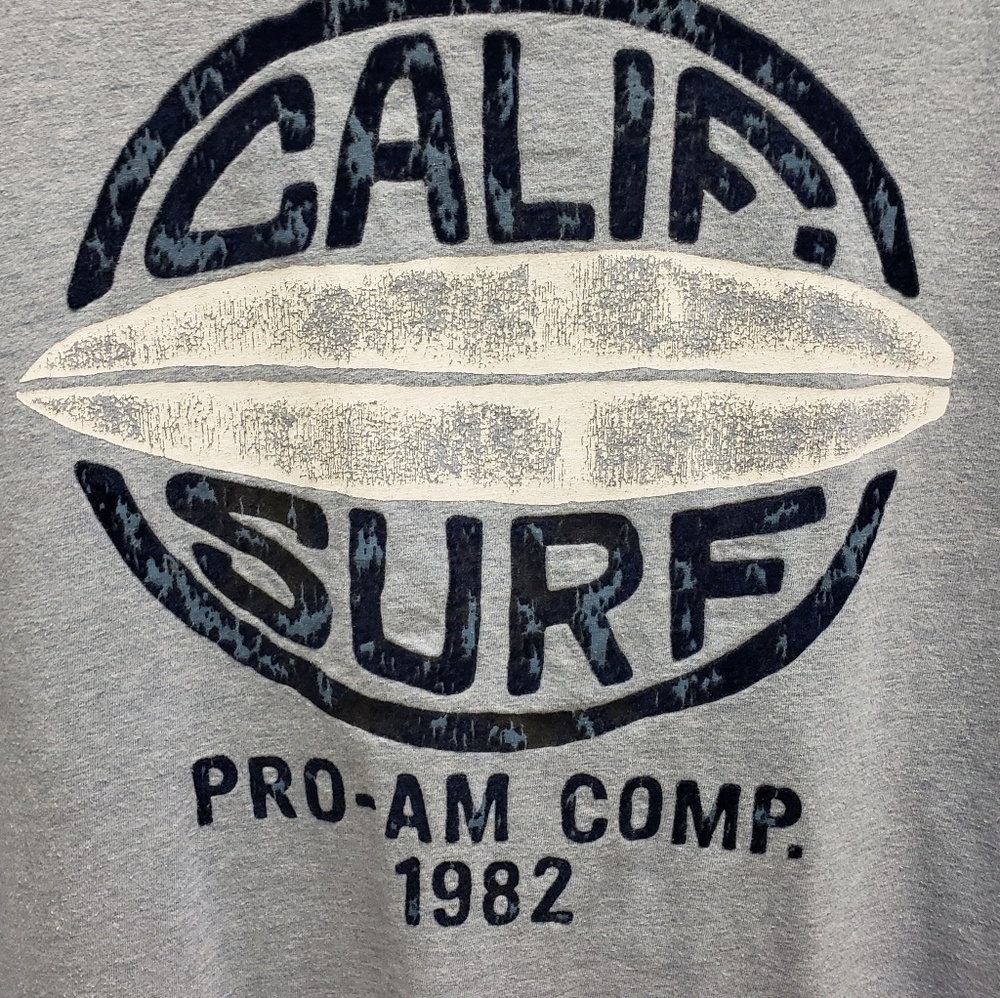 Old Navy XL Cali Surf 1982 Gray T shirt Vintage Te